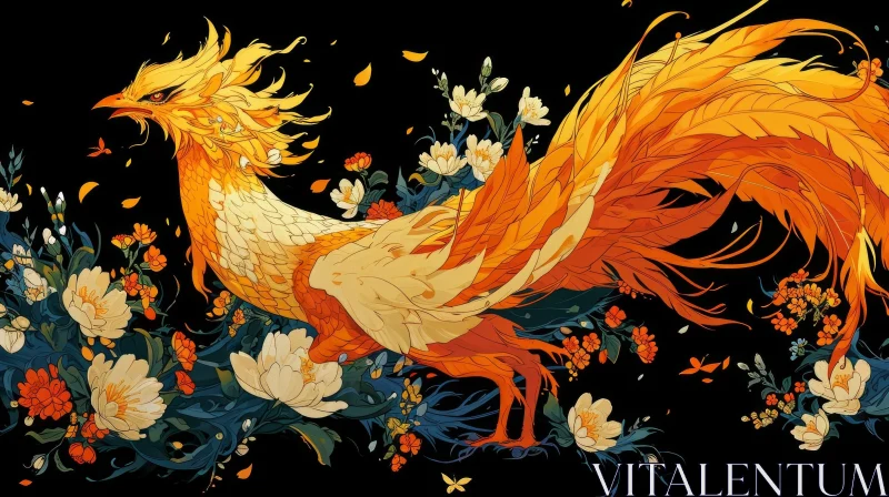 Majestic Phoenix - Vibrant Digital Painting AI Image