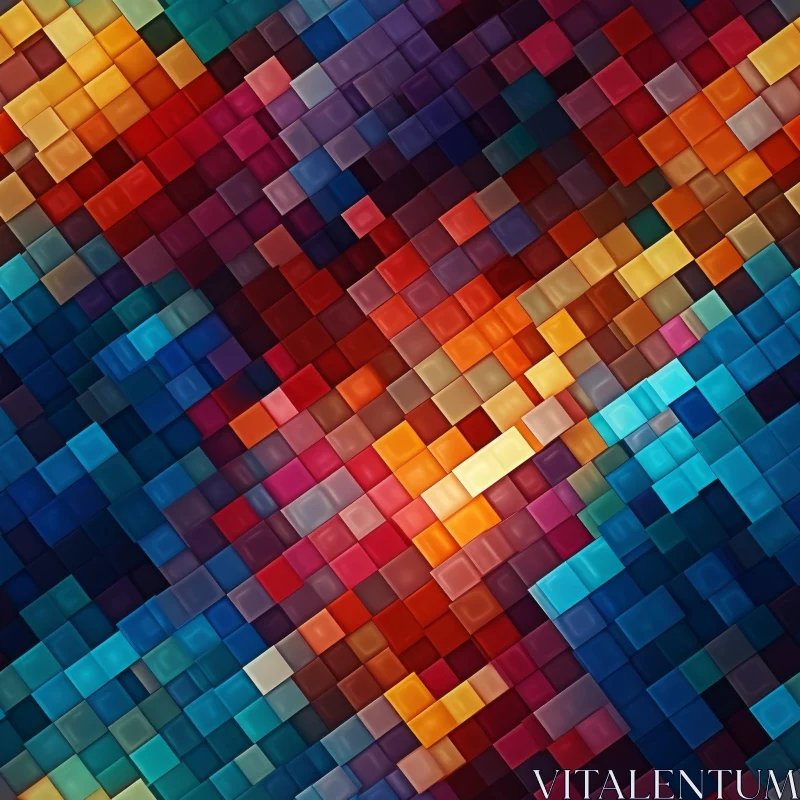 AI ART Colorful Pixel Art Mosaic Pattern