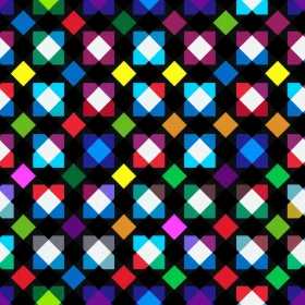 Dark Geometric Pattern with Multicolored Squares