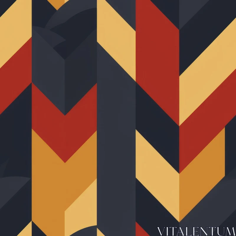 Bold Retro Geometric Pattern in Red, Yellow, and Blue AI Image