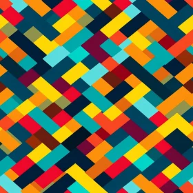 Herringbone Geometric Pattern in Blue and Green