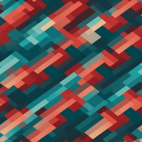 Retro Geometric Pattern with Blue, Red, and Orange Tiles