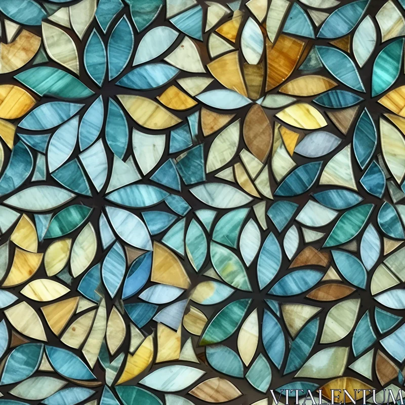 Stained Glass Mosaic Tile Pattern - Arts and Crafts Inspired AI Image