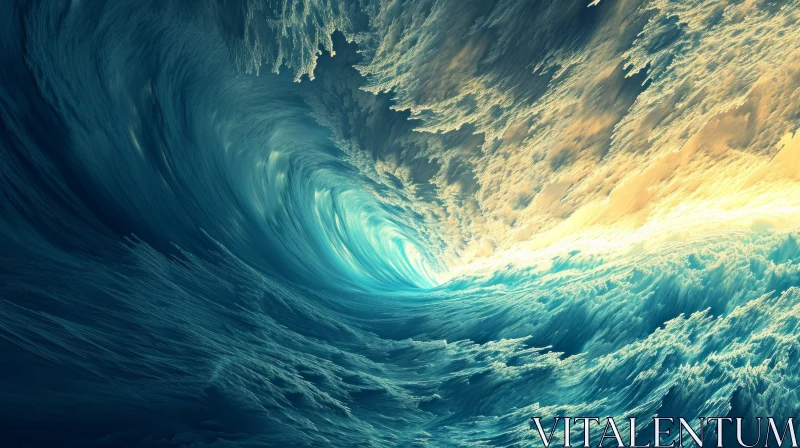 Captivating Digital Painting of a Stormy Sea AI Image