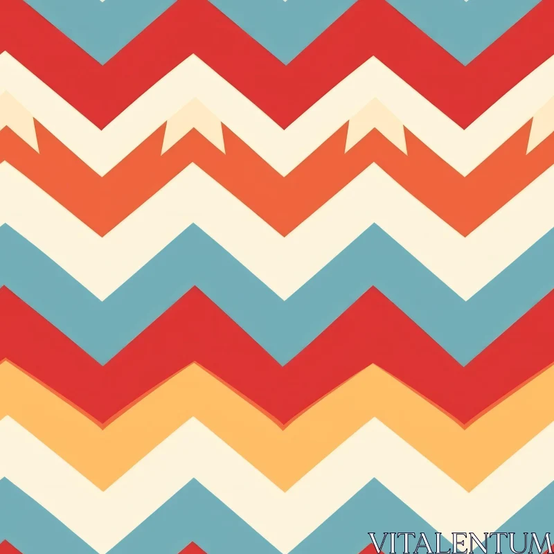 AI ART Colorful Chevron Pattern - Fun Zigzag Design