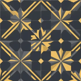 Dark Gray and Yellow Geometric Tile Pattern