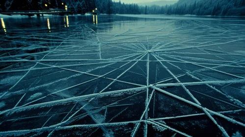 Frozen Lake with Cracks: A Breathtaking Natural Phenomenon