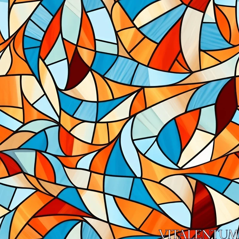 Intricate Stained Glass Seamless Pattern for Art and Mosaics AI Image
