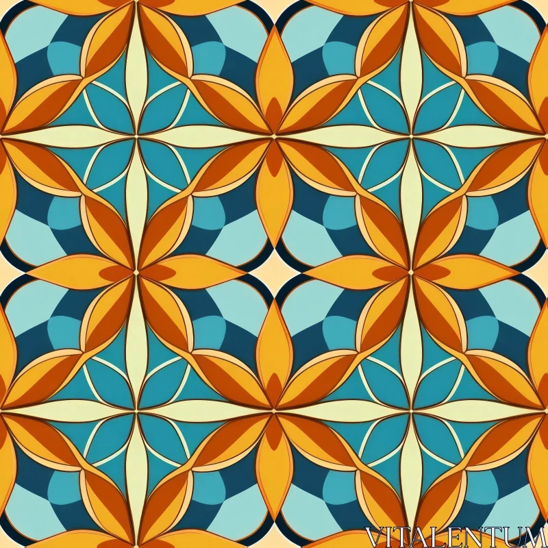 Moroccan Tiles Seamless Pattern - Colorful Geometric Design AI Image