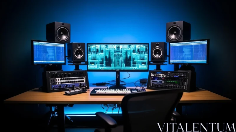 Professional Music Production Studio Setup AI Image