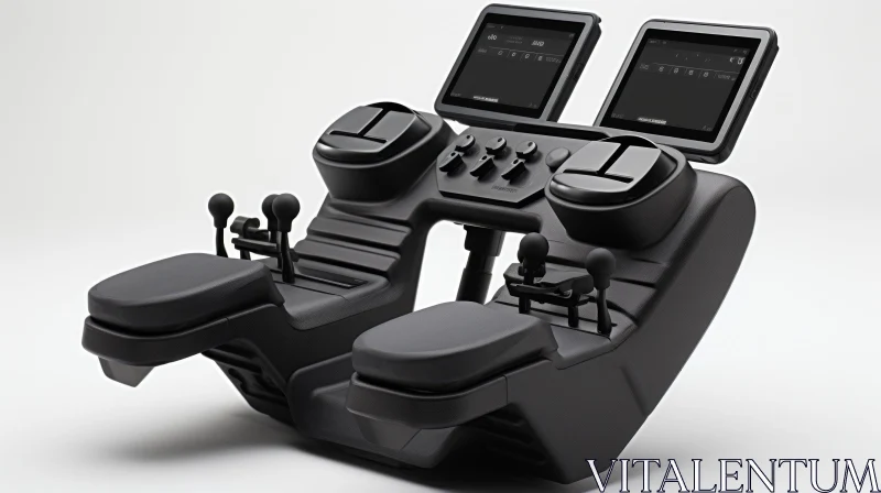 Black Joysticks with Touch Screens for Machine Control AI Image