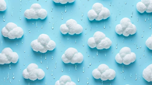 Clouds Seamless Pattern on Blue Background for Children's Book or Meditation App