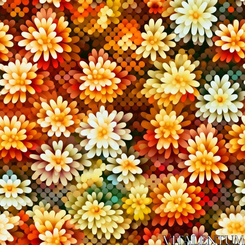 Colorful Flower Seamless Pattern Design AI Image