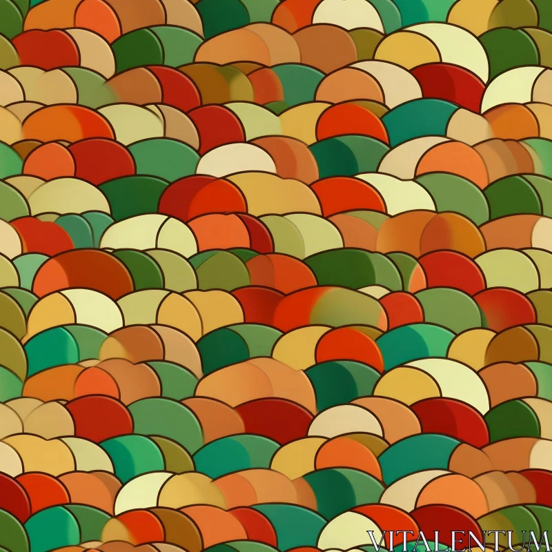 Colorful Round Shapes Abstract Seamless Pattern AI Image
