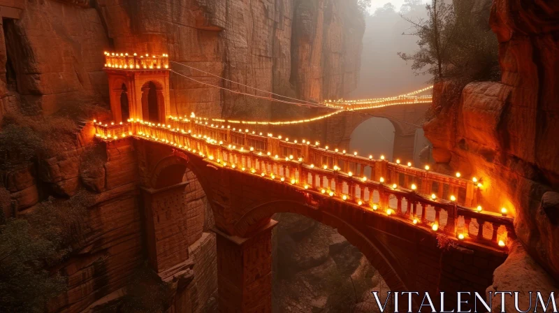 Enchanting Stone Bridge in a Canyon - Captivating Nature Photography AI Image