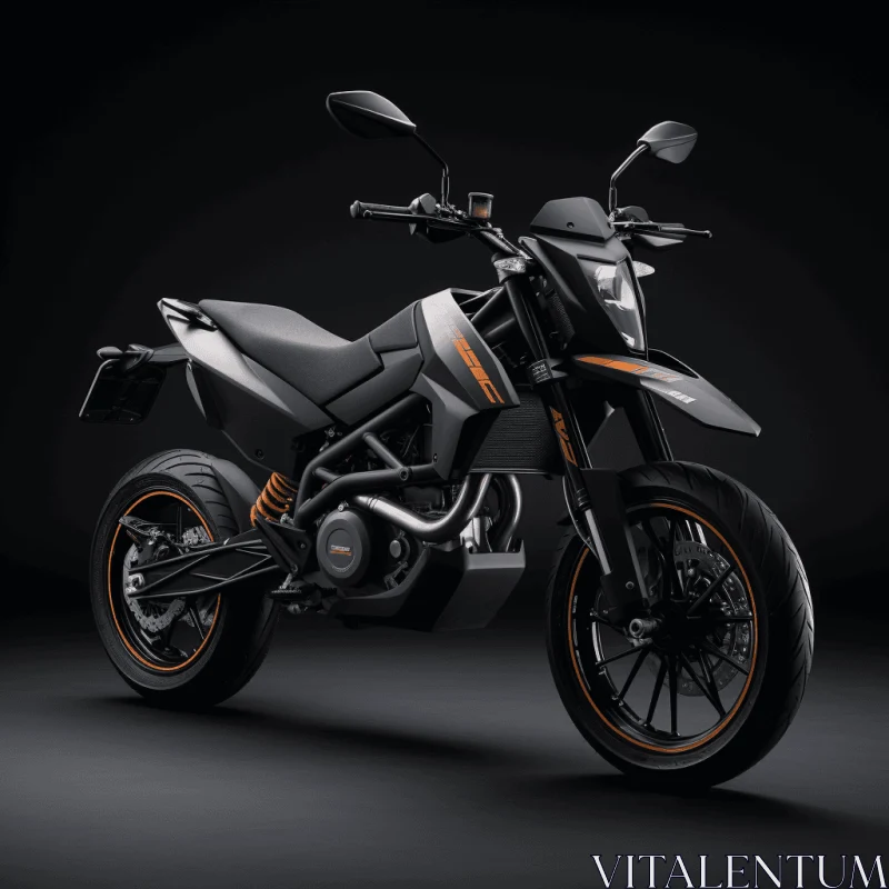 Black and Orange Motorcycle: A Fusion of Technology and Style AI Image