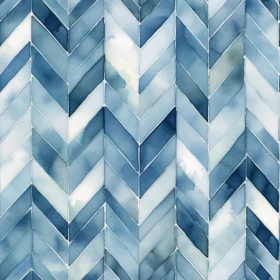 Blue and White Watercolor Herringbone Pattern Background