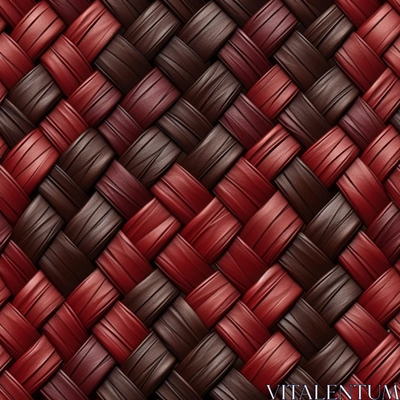 Detailed Woven Basket Texture in Dark Brown and Red AI Image