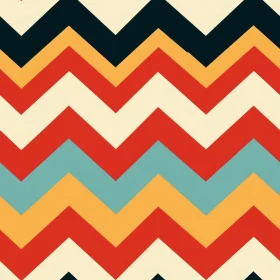 Retro 70s Chevron Pattern - Colorful Zigzag Design