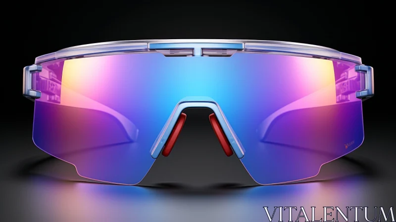 Sleek Blue and Red Sports Glasses | 3D Rendering AI Image