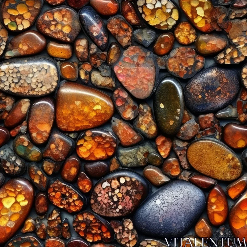 Colorful Pebbles Texture Close-Up AI Image
