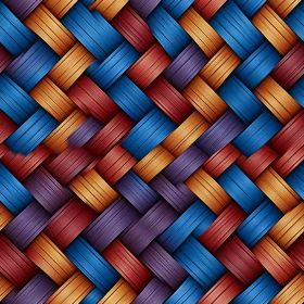 Colorful Wicker Basket Seamless Pattern