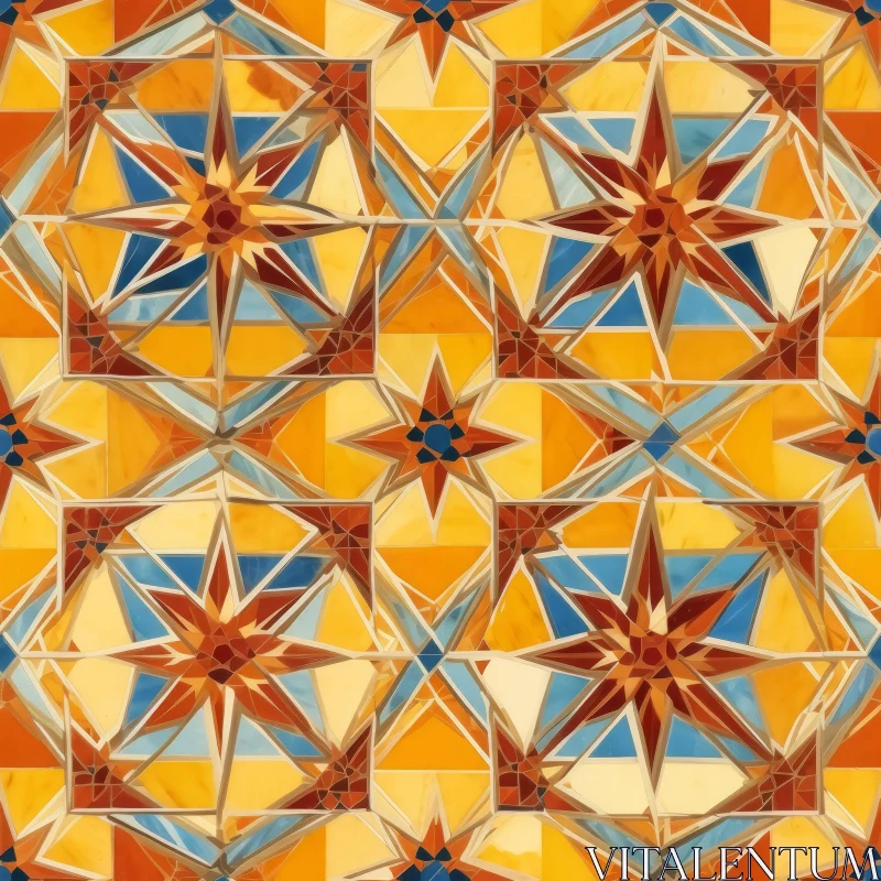 Moroccan Tiles Seamless Pattern - Geometric Design AI Image