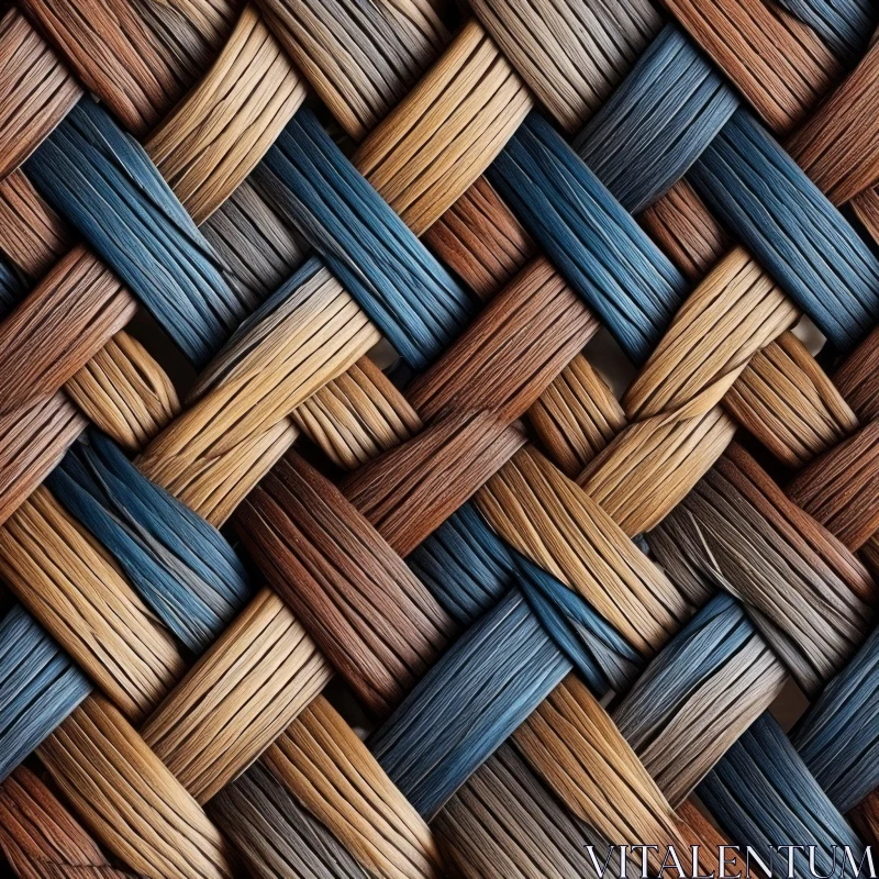 Woven Straw Mat Texture Close-up AI Image