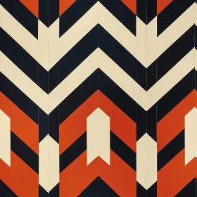 Chevron Pattern in Orange, Black, and White