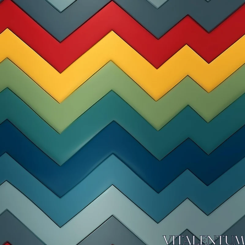 Colorful Zigzag Geometric Pattern | Seamless Design AI Image