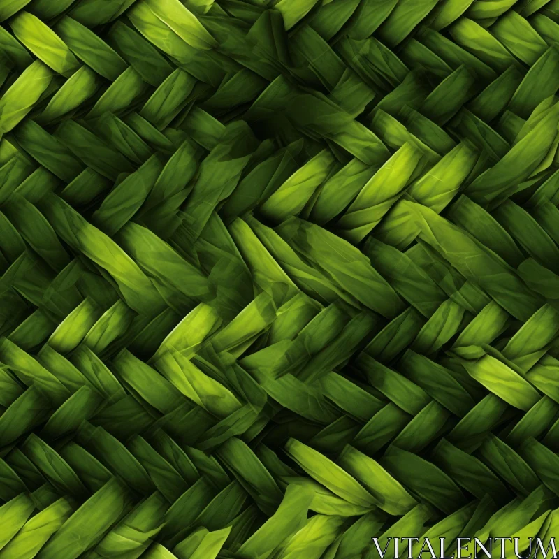 Green Leaves Woven Texture - Seamless Pattern for Backgrounds AI Image