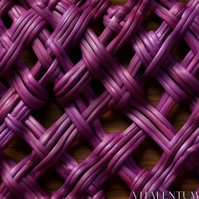Purple Wicker Basket Close-up AI Image