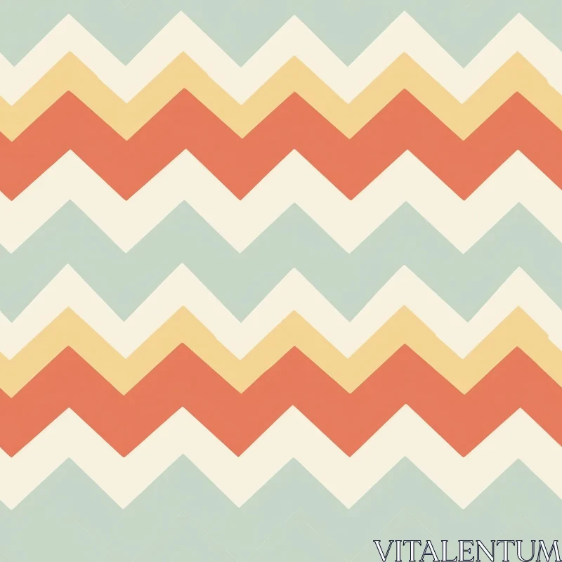 Retro 70s Zig Zag Chevrons Pattern AI Image