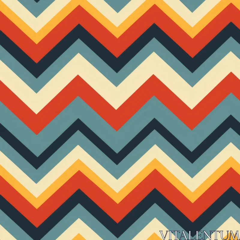 Retro 70s Zig Zag Pattern | Memphis Milano Design Inspired AI Image