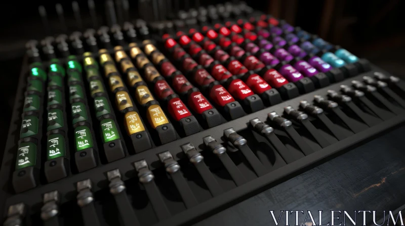 Colorful Sound Mixer with Faders - Abstract Art AI Image