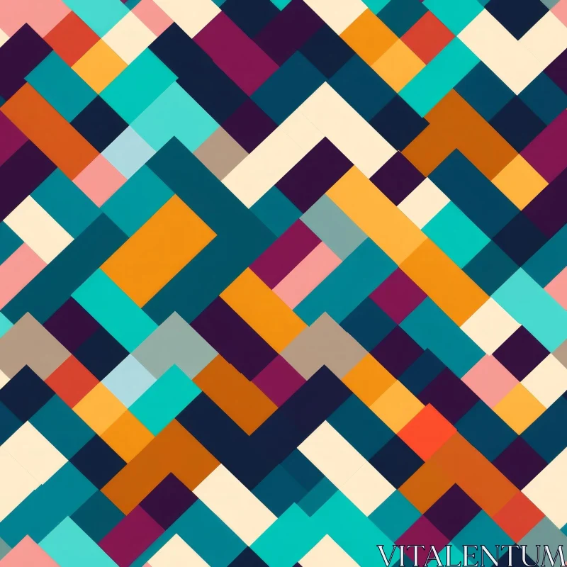 Dynamic Geometric Pattern in Blue and Green AI Image
