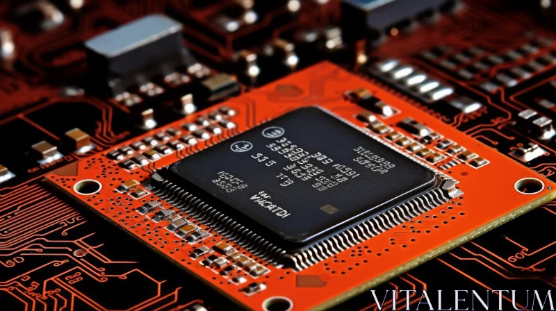 Intricate Computer Circuit Board Close-Up AI Image