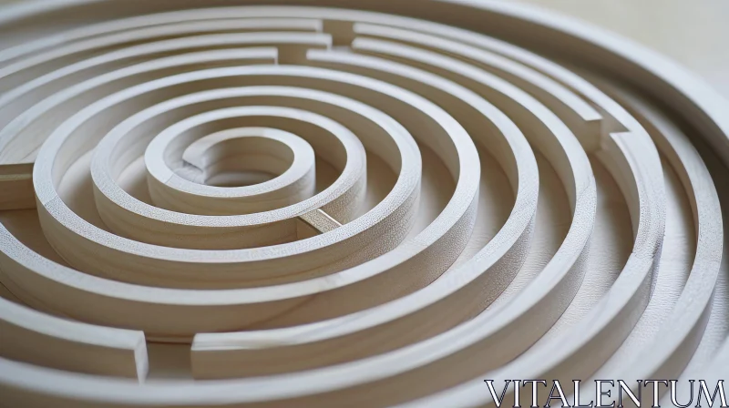 Intricate Wooden Maze: A Captivating Abstract Artwork AI Image