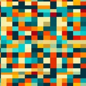 Pixelated Retro Seamless Pattern - Bright Colors
