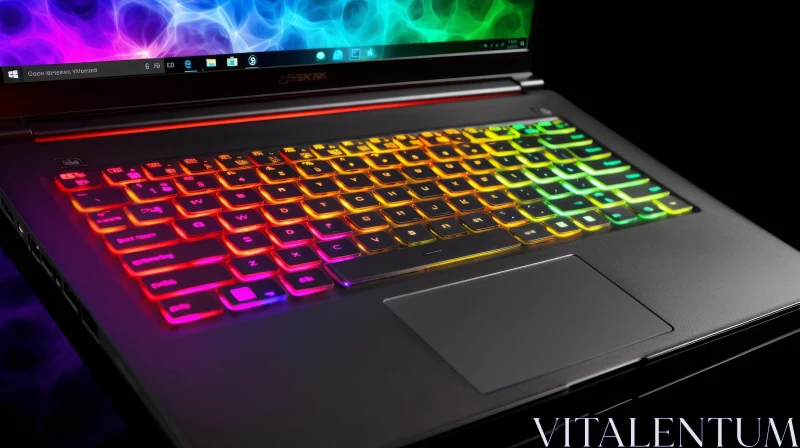 Rainbow Backlit Gaming Laptop Keyboard AI Image