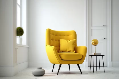 Yellow Chair in Front of Window: Playful Elegance and Serene Mood