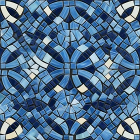 Blue and White Tile Mosaic - Traditional Portuguese Azulejos Inspired Design