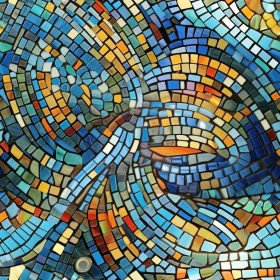 Colorful Fish Mosaic Artwork