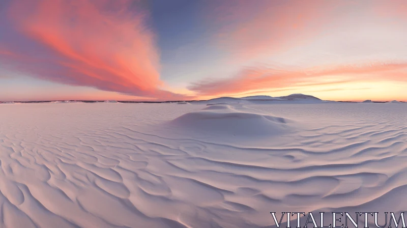 White Sand Dunes at Sunset: A Captivating Nature Scene AI Image