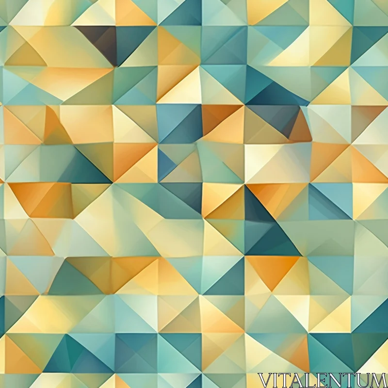 AI ART Blue Green Yellow Triangle Pattern