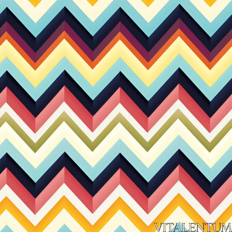 Colorful Zigzag Geometric Pattern for Home Decor AI Image