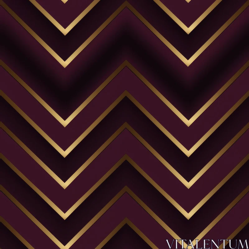 Gold Chevrons Herringbone Pattern on Purple Background AI Image