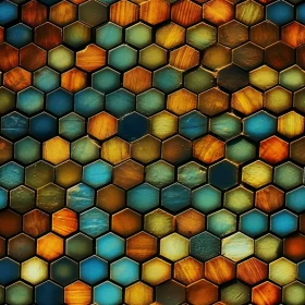 Hexagon Seamless Pattern - Wood Grain Texture