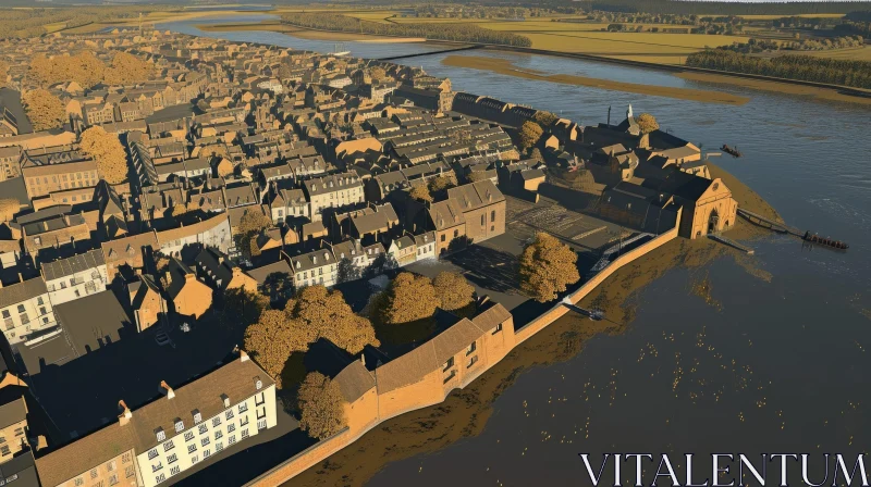 Aerial View of a Medieval City | Architectural Marvel AI Image