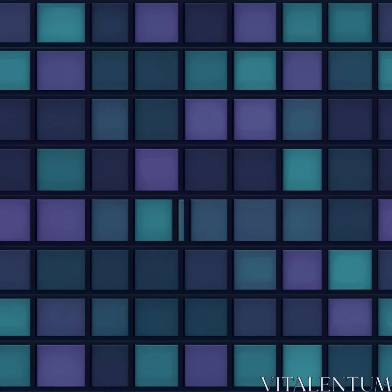 AI ART Blue Purple Beveled Squares Pattern